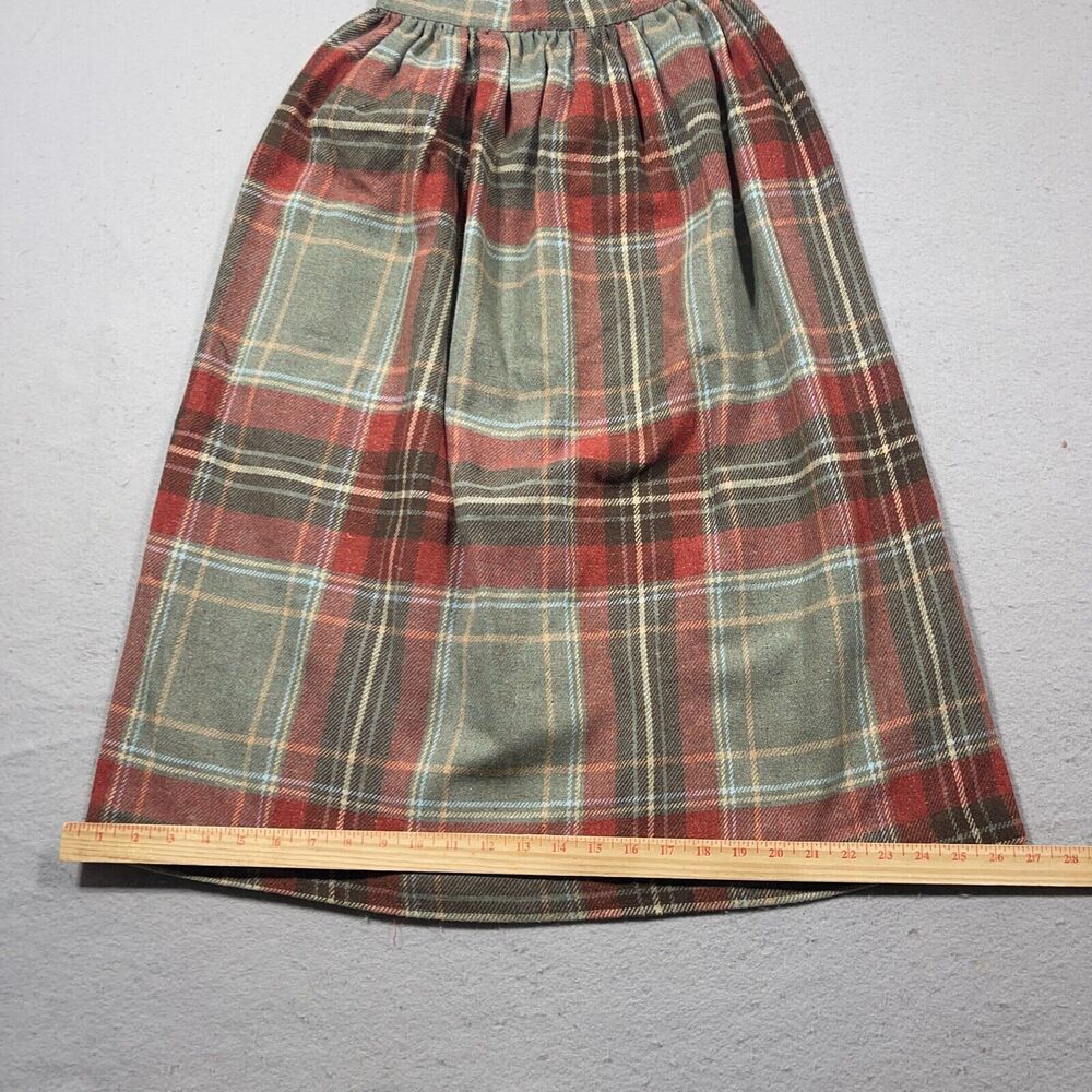 Vintage Skirt Womens 7/8 Red Plaid Maxi Modest Classic‎ Preppy Union Made - Picture 5 of 10